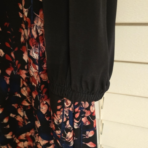 Ivanka Trump Black and Pink Cold Shoulder Long Sleve Sheath Dress Scoop Neck Lar - Picture 7 of 16